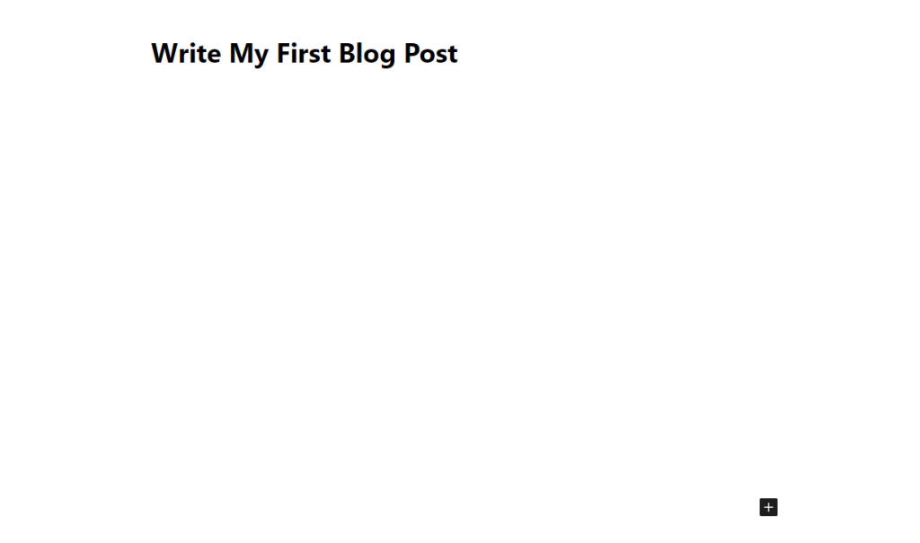 Write First Blog Post Title